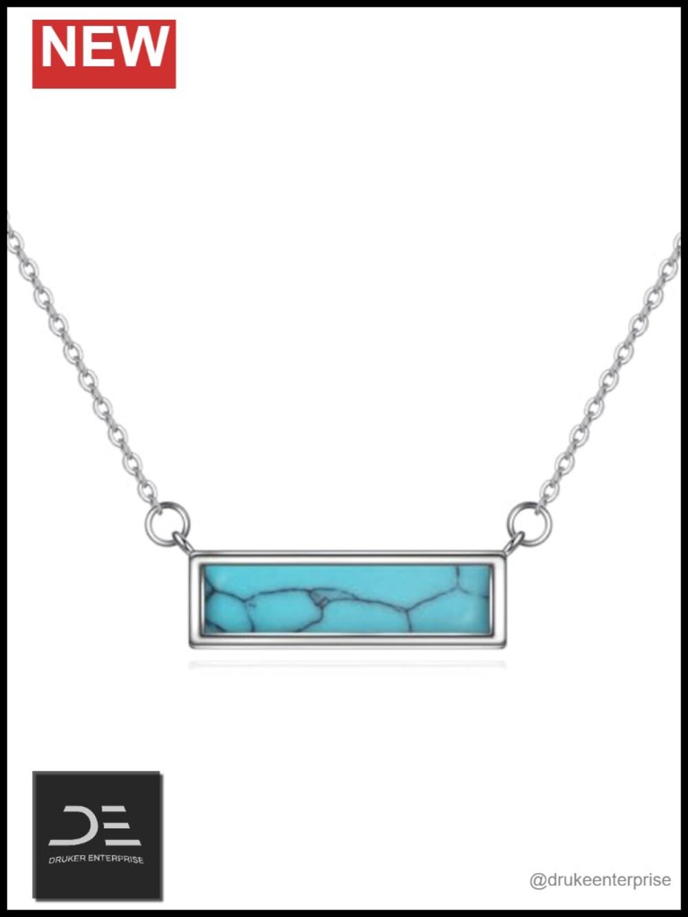 Sterling Silver Bar Choker Necklace with Turquoise and Gemstones